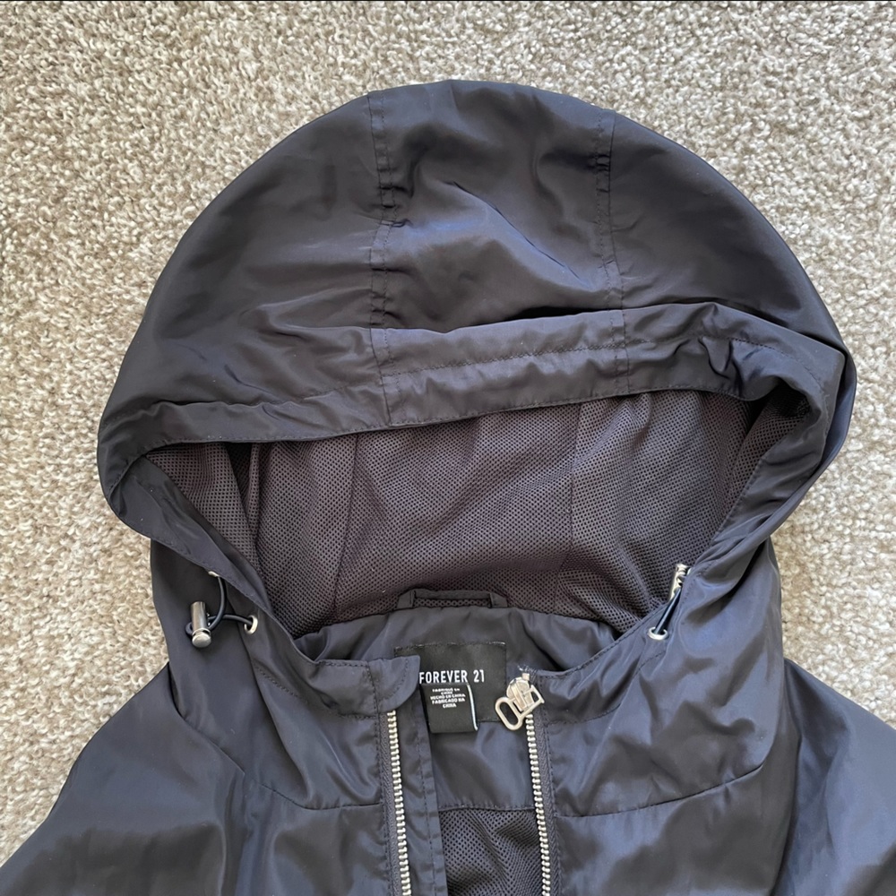 Forever 21 Black Windbreaker - Picture 3 of 4
